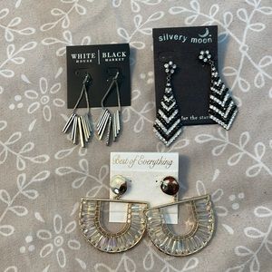 NWT 3 pairs of pierced dangle earrings